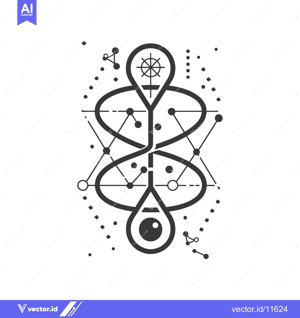 Premium Vector dari Abstract Geometric Symbol with Eye, Wheel, and Connected Circles