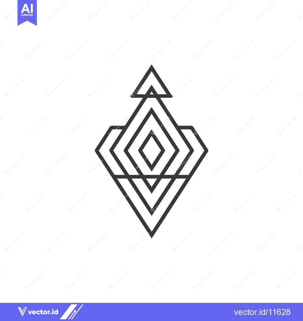Premium Vector dari Abstract geometric symbol with layered triangles and diamond shapes