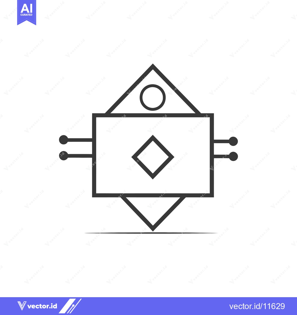 Premium Vector of Abstract Geometric Symbol with Lines and Circles