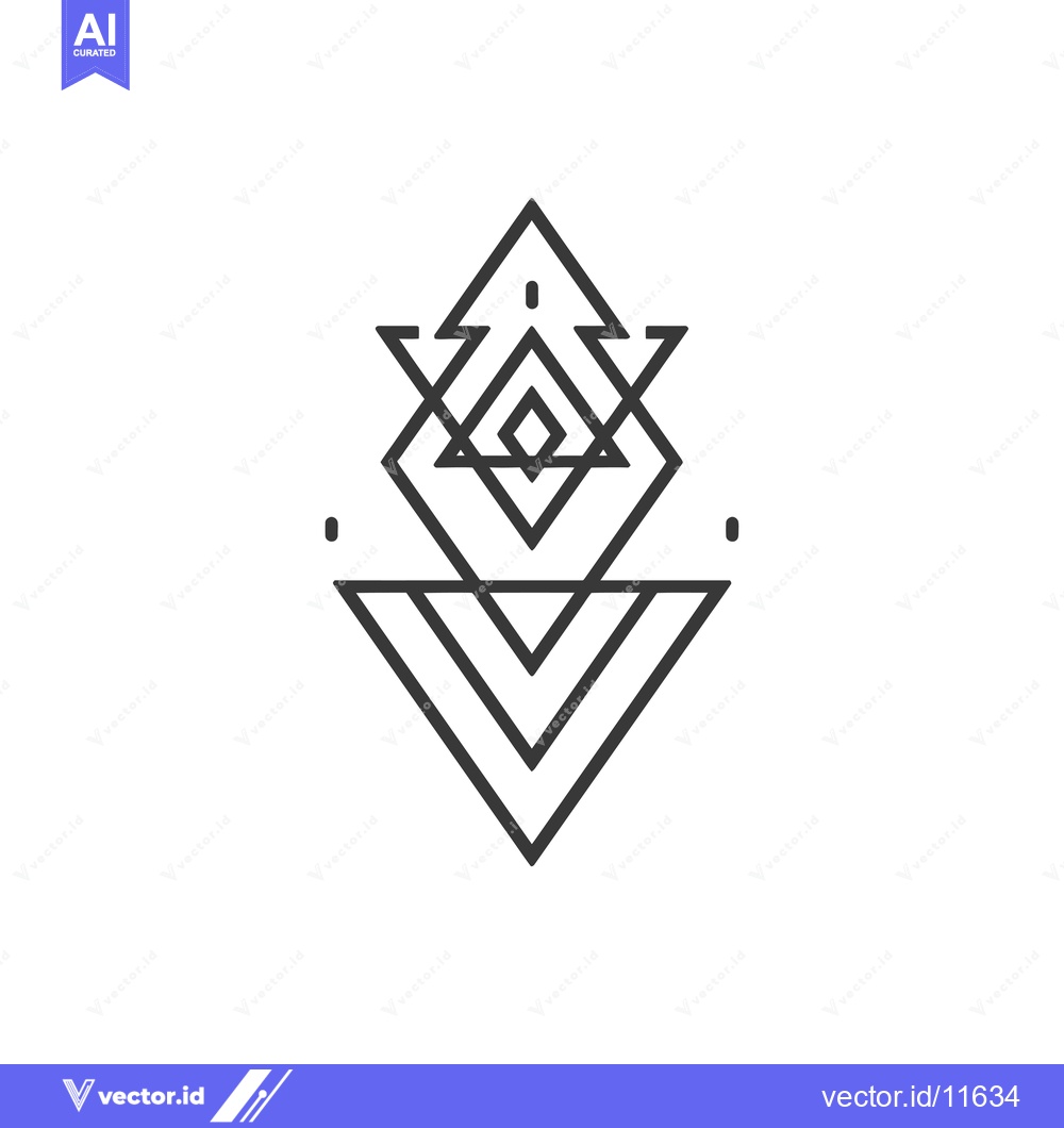 Premium Vector dari Abstract Geometric Symbol with Triangles and a Diamond