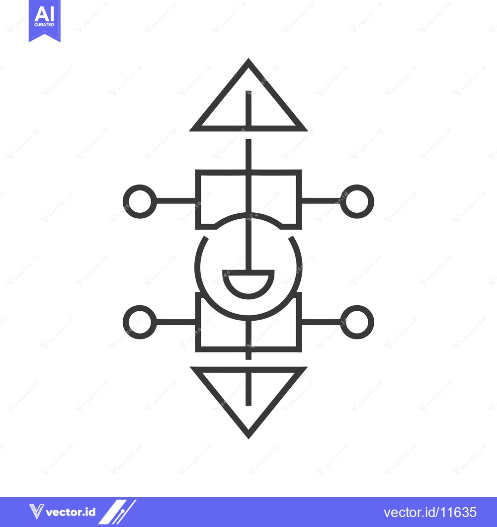 Premium Vector dari Abstract geometric symbol with triangles, circles, and squares