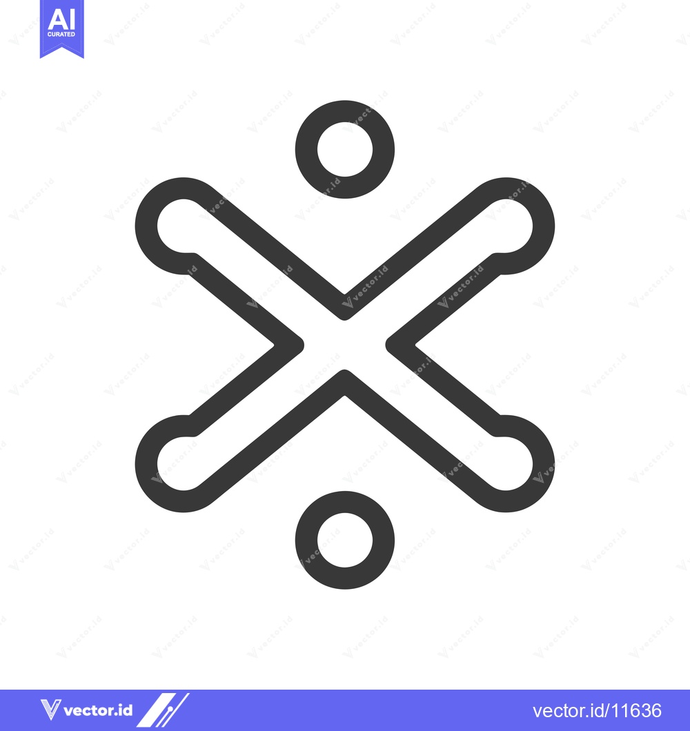 Premium Vector dari Abstract geometric symbol with two circles and a crossed figure