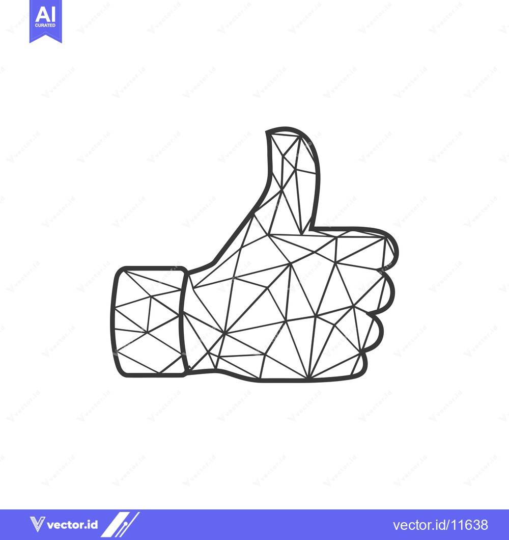 Premium Vector dari Abstract Geometric Thumbs Up Icon