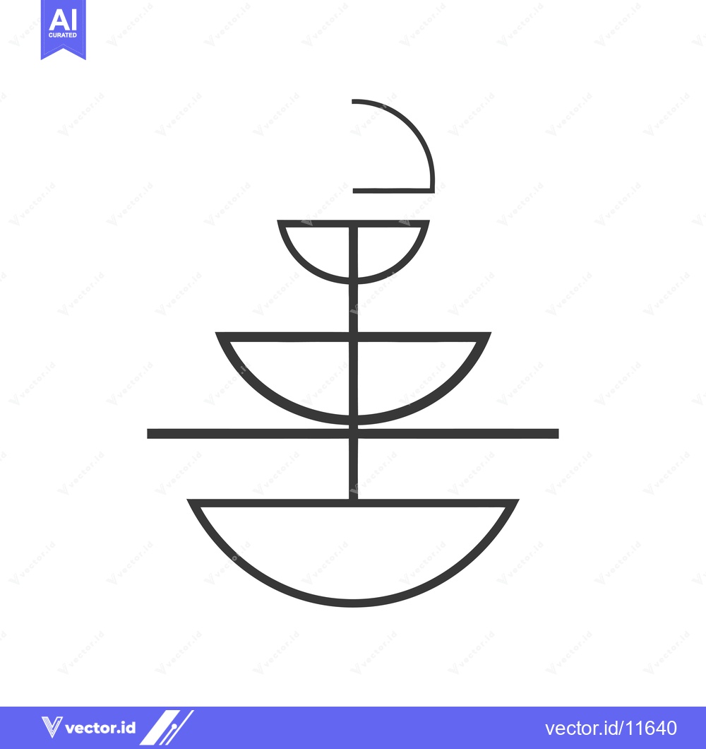 Premium Vector dari Abstract Geometric Tree with Curved Branches and a Single Arc at the T