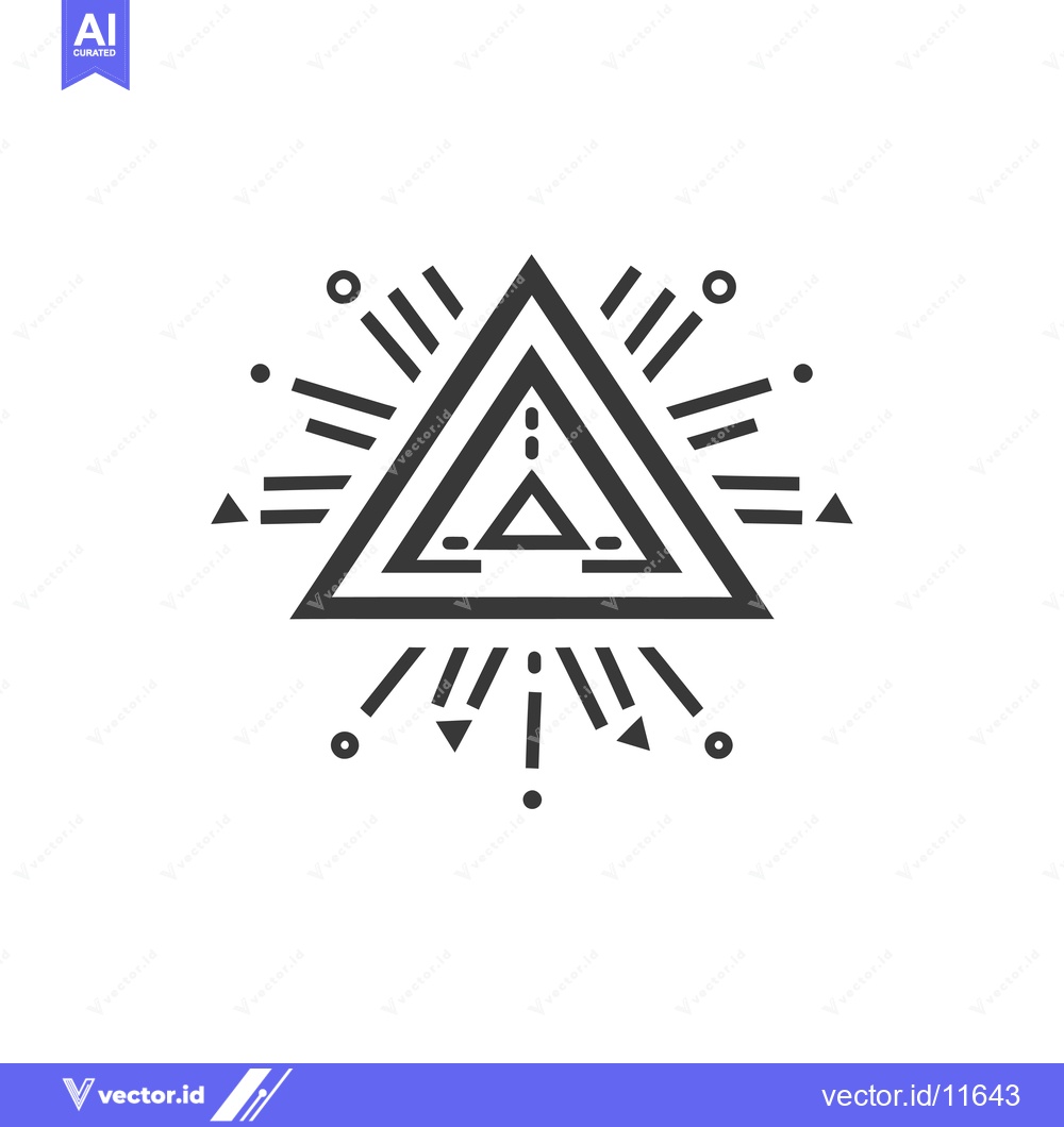 Premium Vector of Abstract Geometric Triangle with Radiating Lines and Dots
