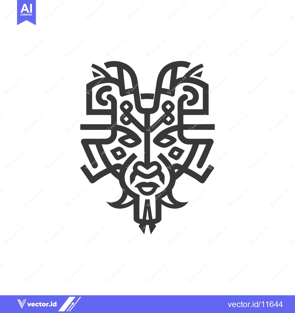 Premium Vector dari Abstract Geometric Tribal Mask Design