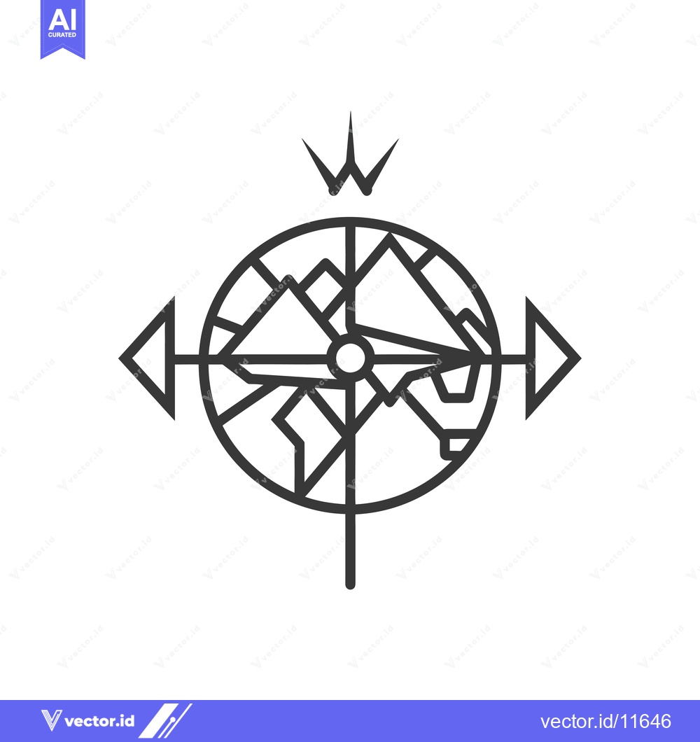 Premium Vector of Abstract Globe with Arrows and Starburst Design