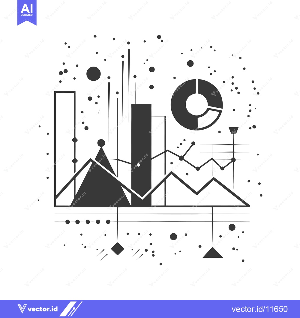 Premium Vector dari Abstract Graphic with Geometric Shapes and Scattered Dots