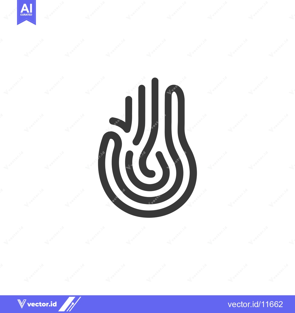 Premium Vector of Abstract Hand Fingerprint Icon Design
