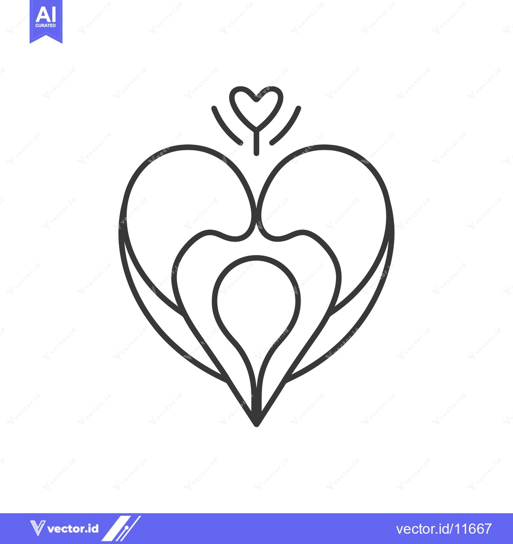 Premium Vector of Abstract Heart Design with Concentric Circles