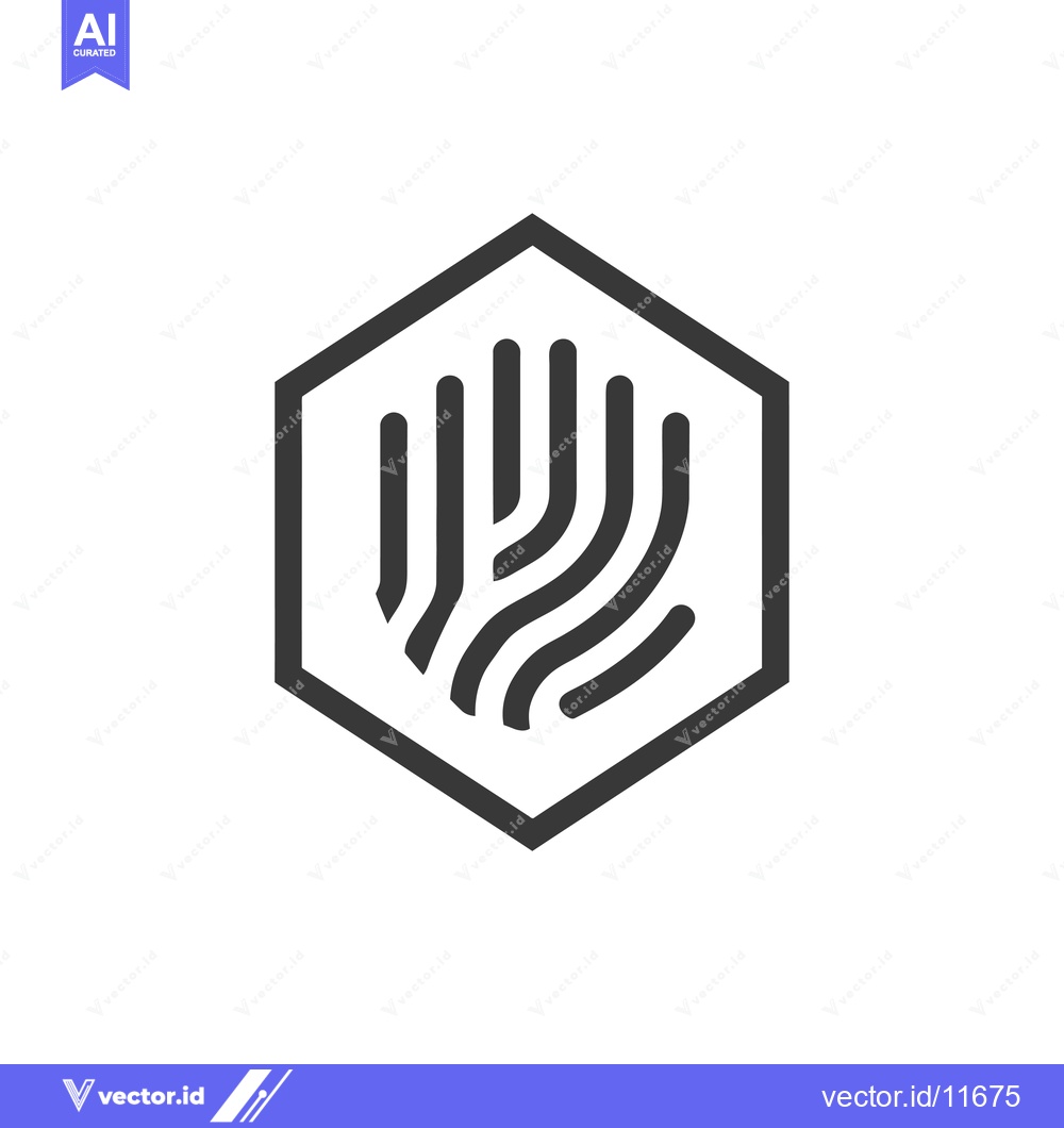 Premium Vector dari Abstract Hexagon with Wavy Lines Inside