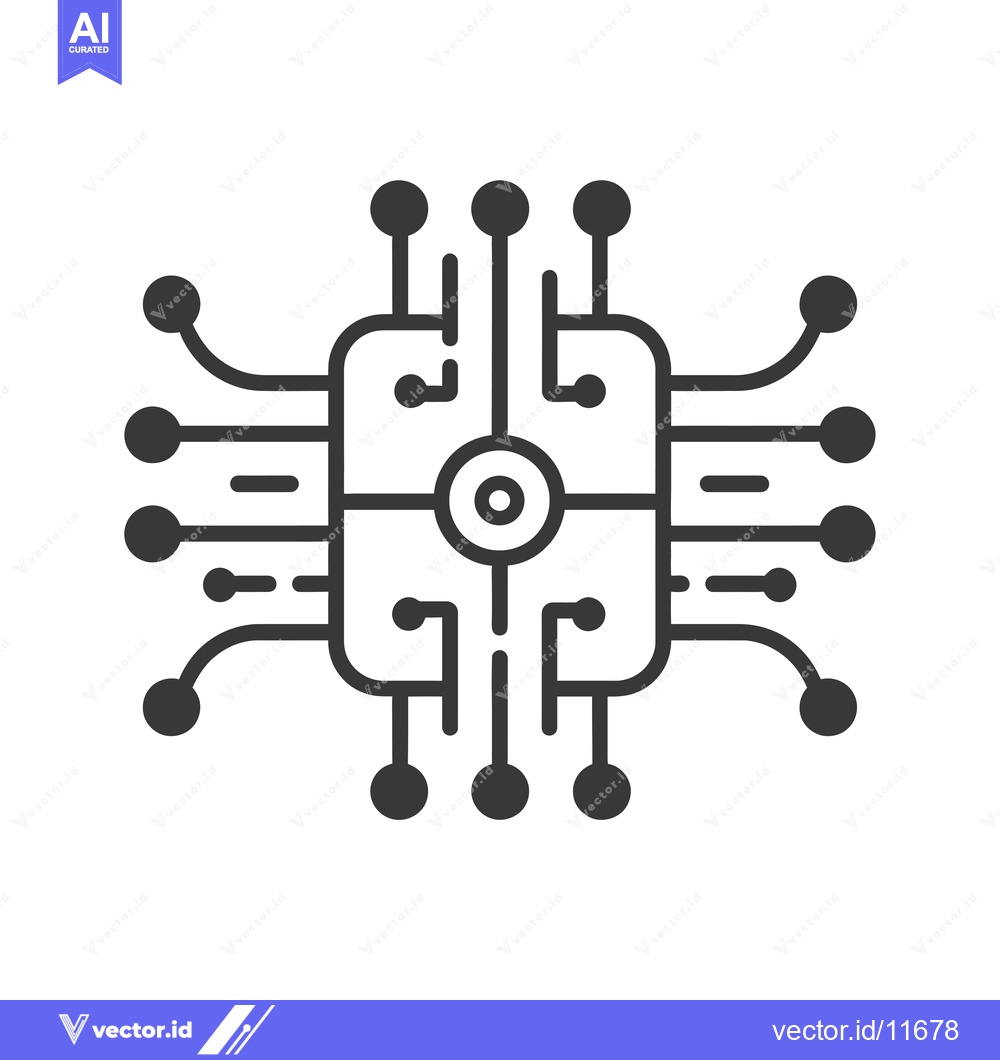 Premium Vector of Abstract Icon of a Circuit Board with Connectors