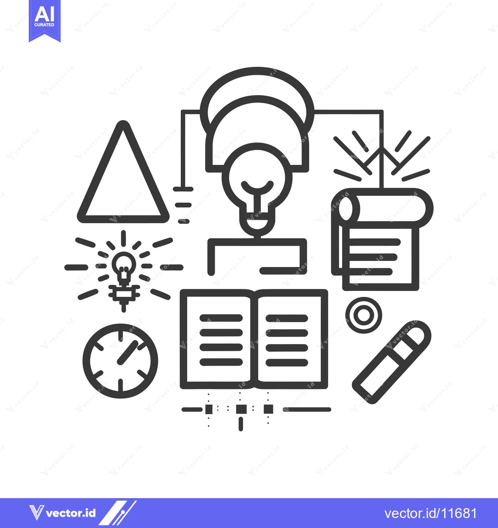 Premium Vector of Abstract Icon of Knowledge, Ideas, and Inspiration