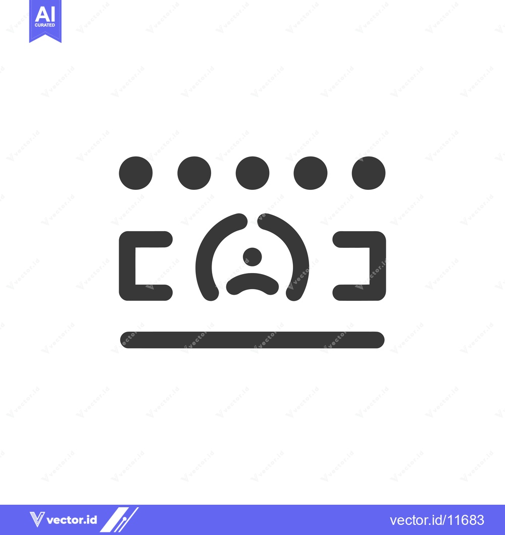 Premium Vector of Abstract Icon Representing a Stovetop with Five Burners and a Single P
