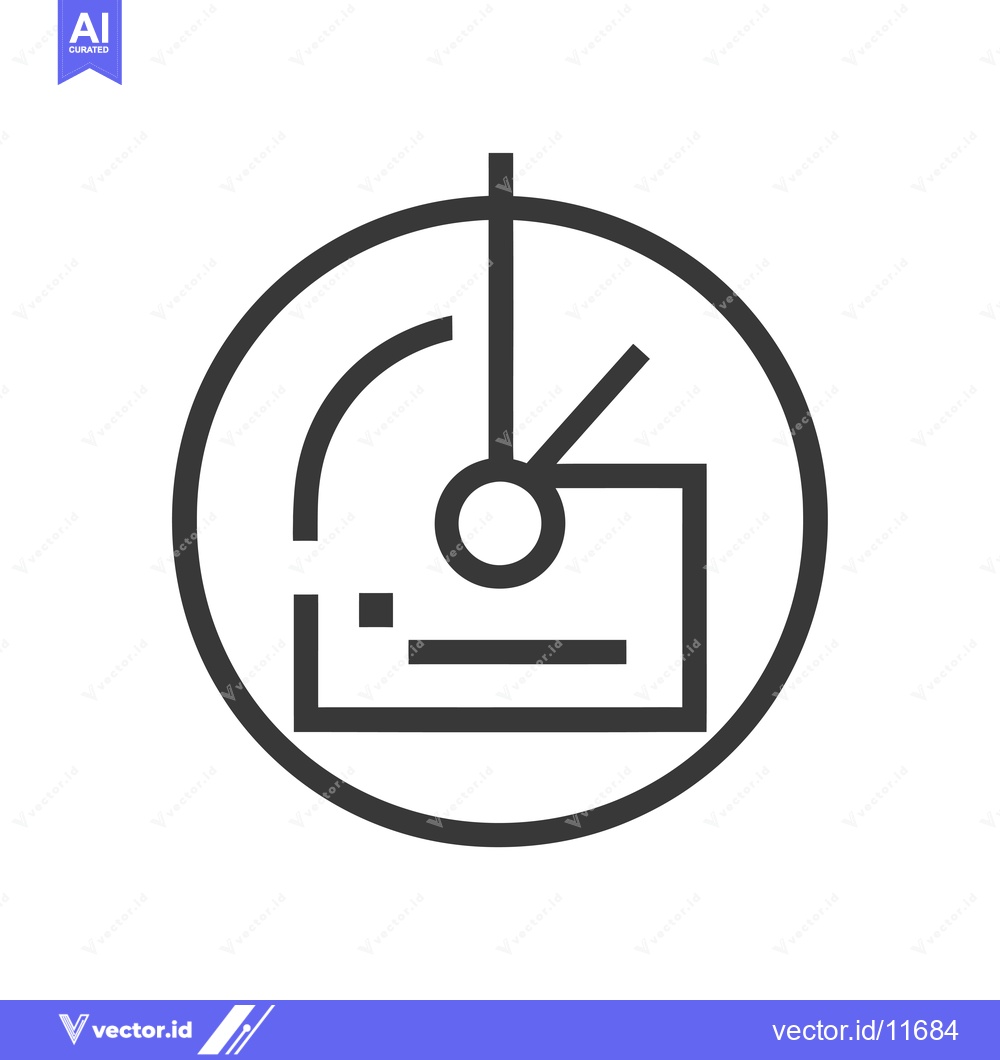 Premium Vector dari Abstract Icon with a Circle, Lines, and Squares