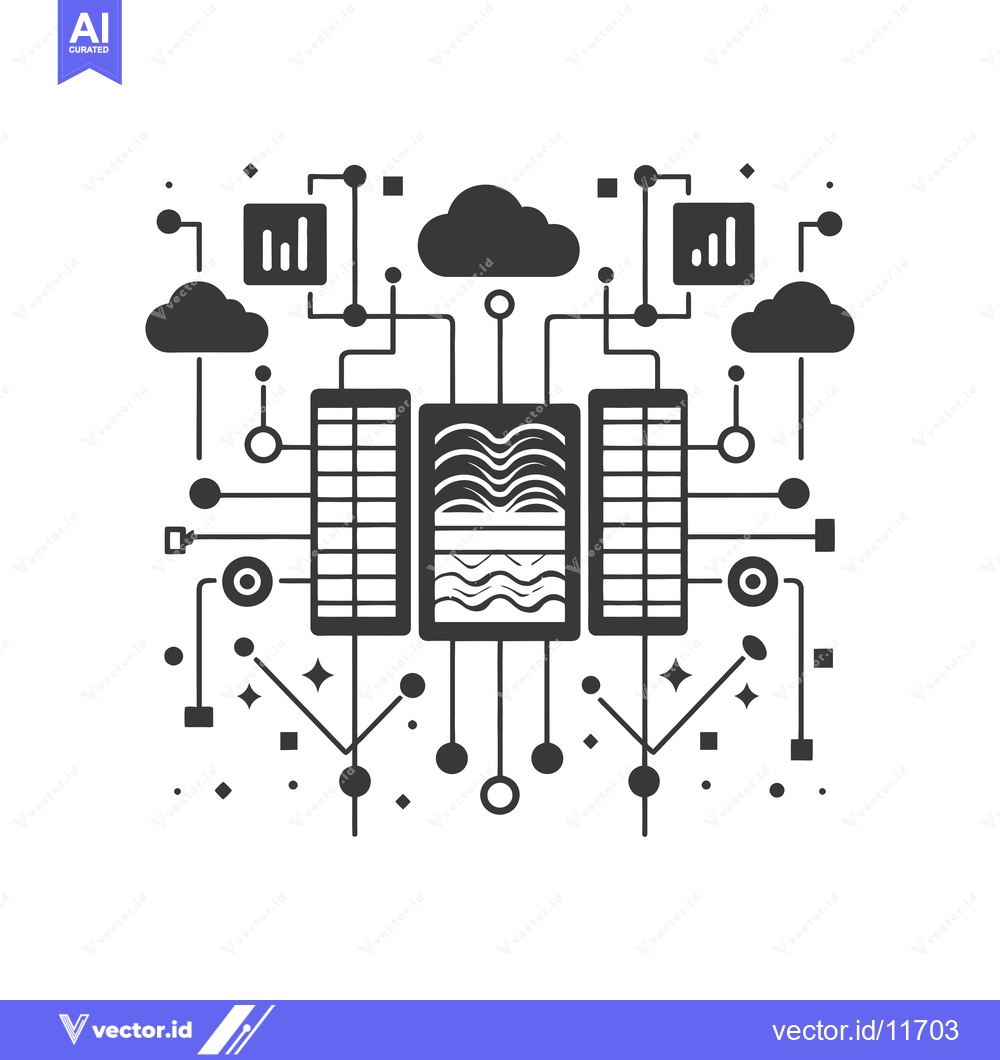 Premium Vector dari Abstract Illustration of Cloud Computing and Data Storage