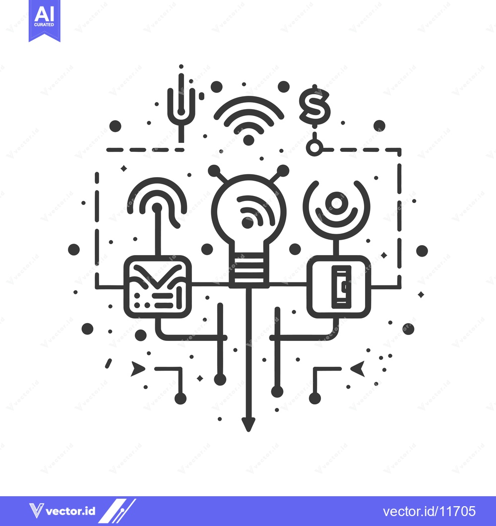 Premium Vector of Abstract Illustration of Connected Technology and Ideas