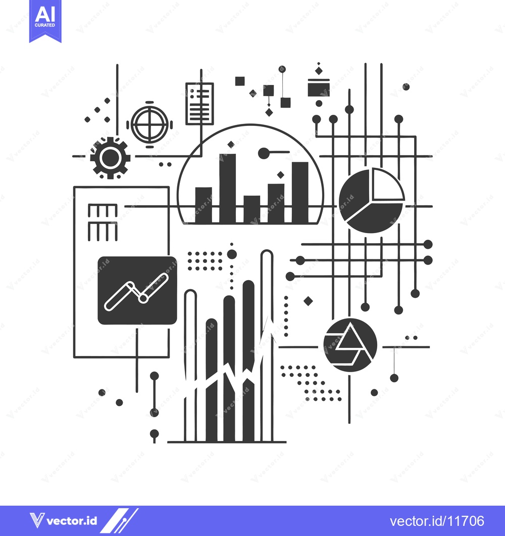 Premium Vector dari Abstract Illustration of Data Analysis and Business Growth