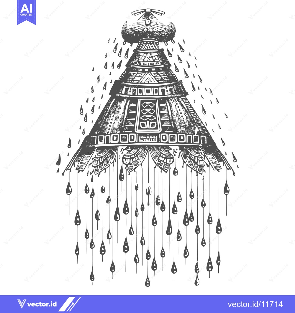 Premium Vector dari Abstract Ink Drip Art with Geometric Design