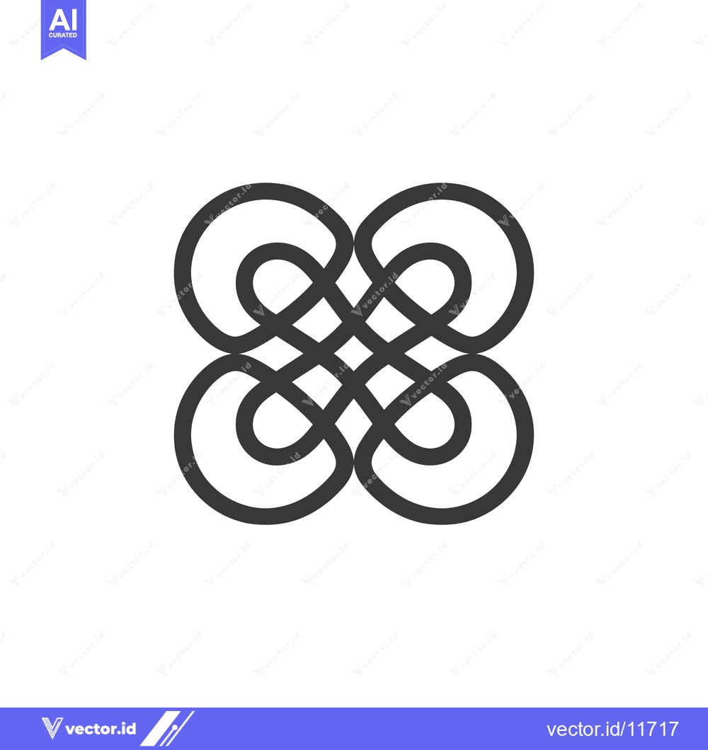 Premium Vector dari Abstract Interlocking Circular Design with Four Loops