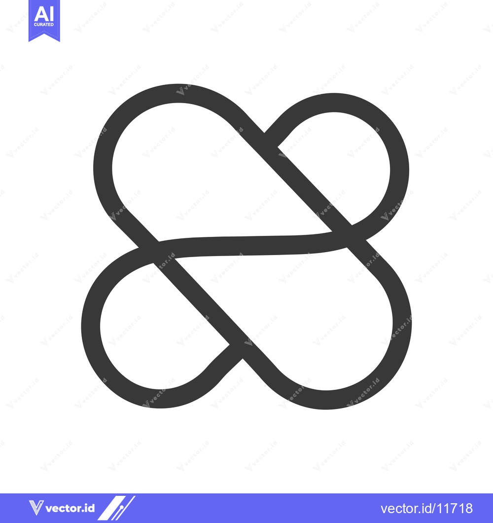 Premium Vector dari Abstract Interlocking Curved Lines Symbol
