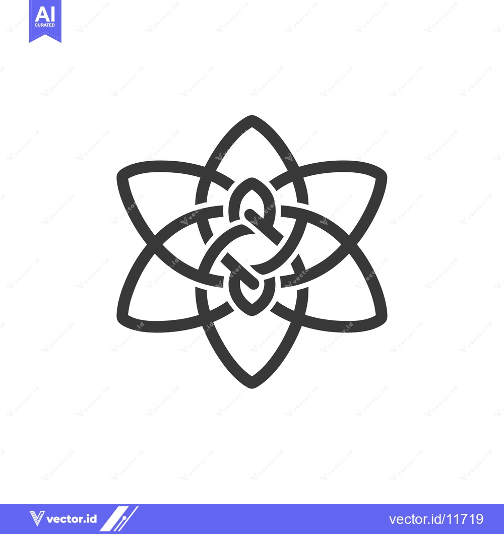 Premium Vector dari Abstract Interlocking Flower Shape Design