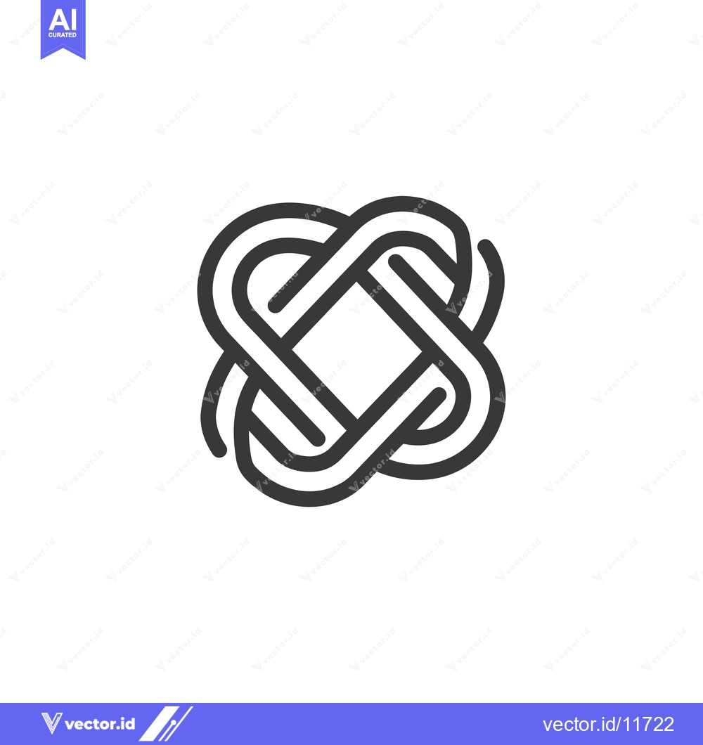 Premium Vector dari Abstract Interlocking Lines Forming a Square Shape