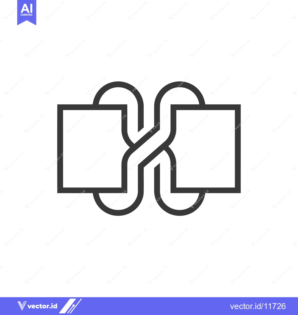 Premium Vector of Abstract Interlocking Squares and Curves Design