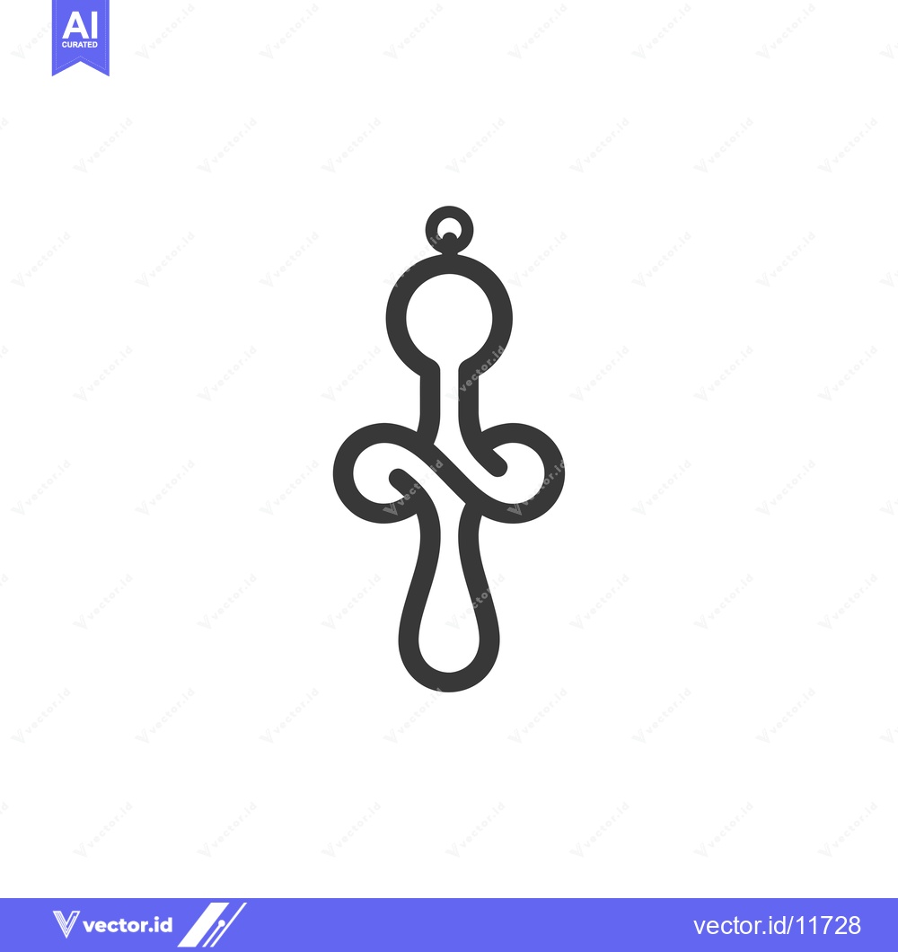 Premium Vector dari Abstract Intertwined Cross with Circular Top