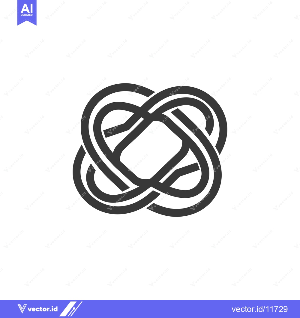 Premium Vector dari Abstract Intertwined Curved Lines Forming a Geometric Shape