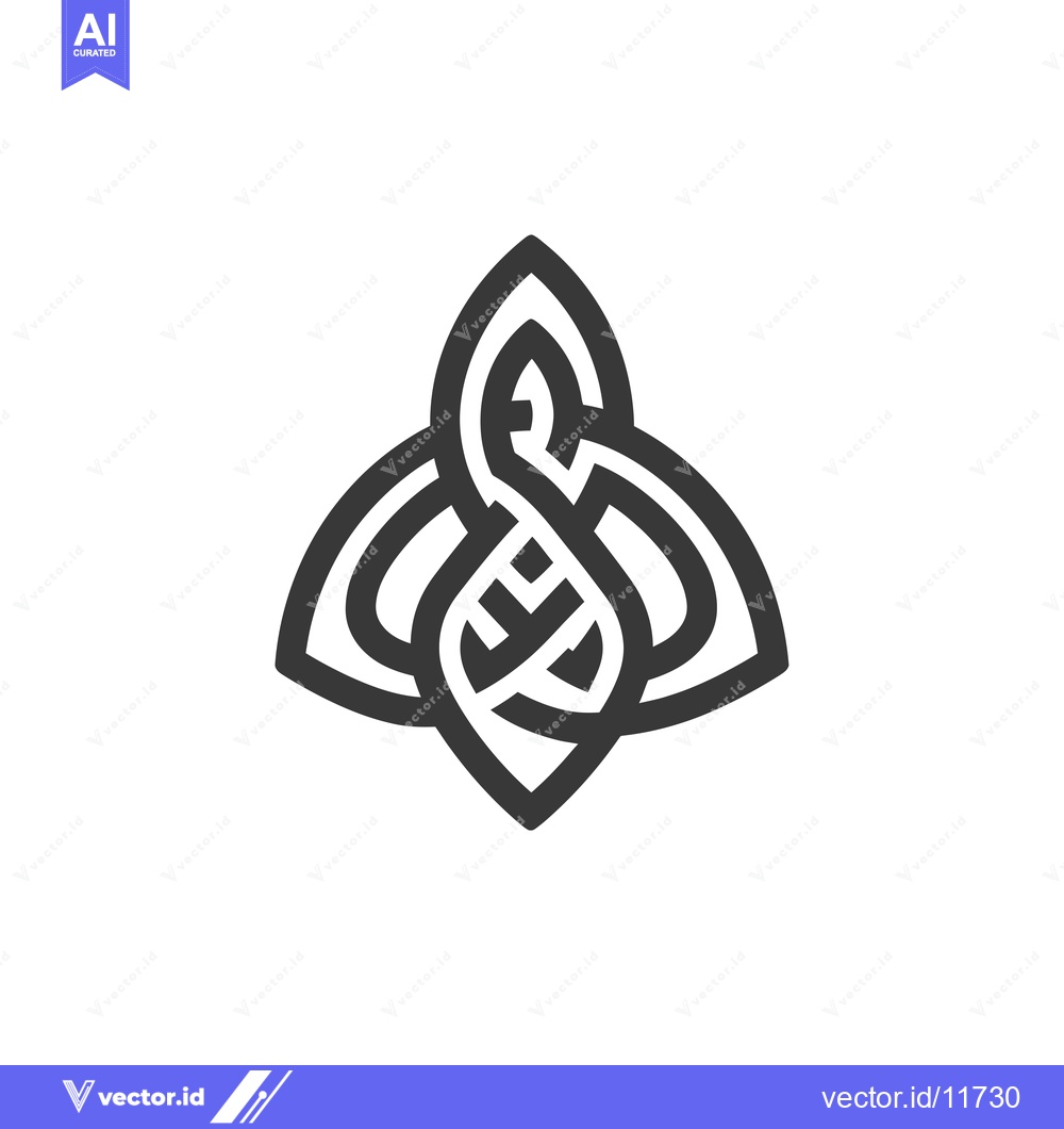 Premium Vector of Abstract Intertwined Geometric Pattern in Black and White