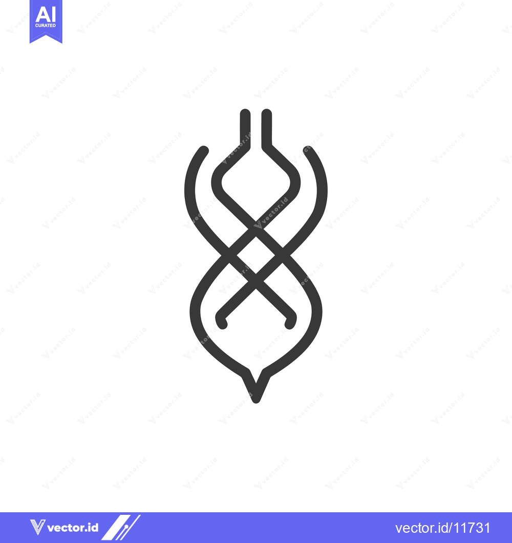 Premium Vector dari Abstract Intertwined Line Art Design in the Shape of a Teardrop