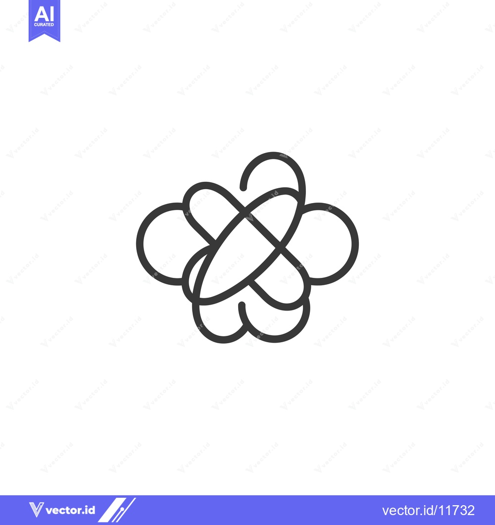 Premium Vector of Abstract Intertwined Lines Forming a Flower Shape