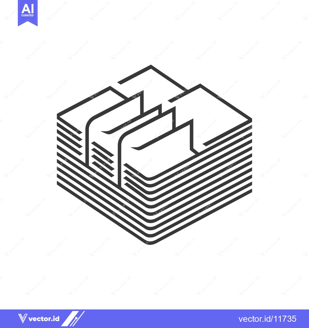 Premium Vector dari Abstract Isometric Illustration of Stacked Paper Sheets