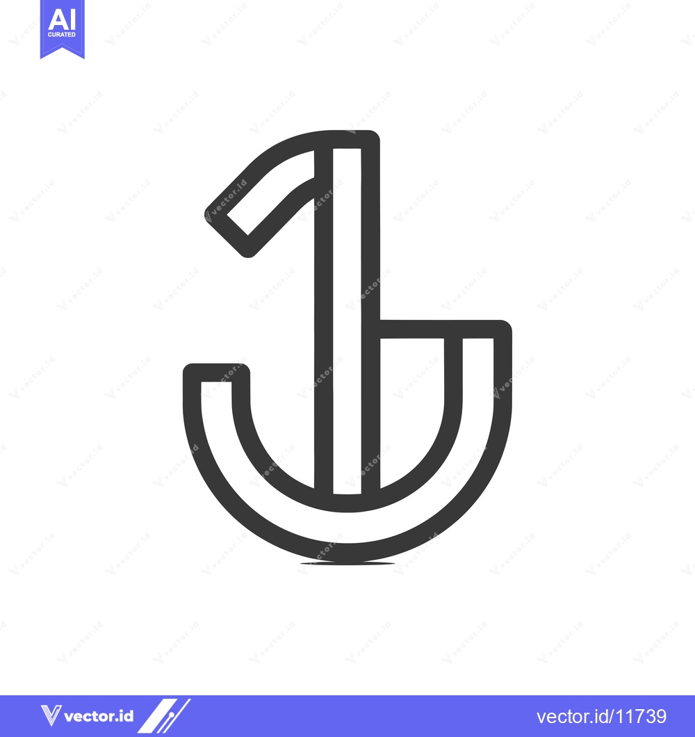 Premium Vector dari Abstract Line Art Depicting a Curved Anchor