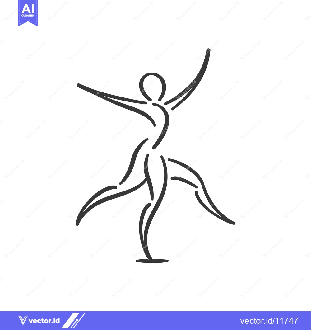 Premium Vector dari Abstract Line Art Depiction of a Dancing Figure