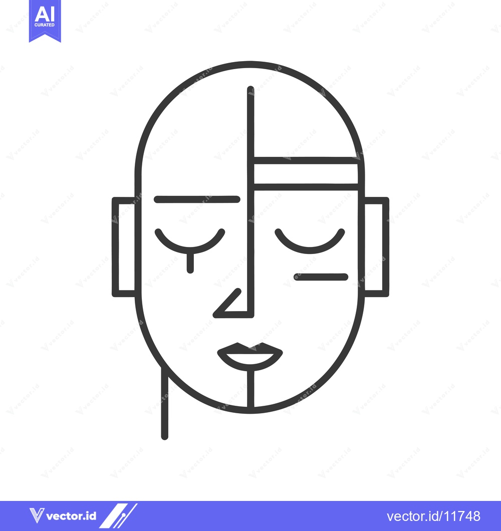 Premium Vector of Abstract Line Art Depiction of a Human Face
