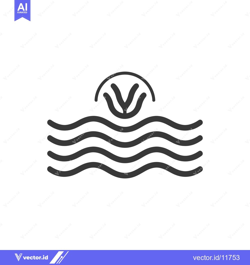 Premium Vector dari Abstract Line Art Depiction of a Sunset Over the Ocean