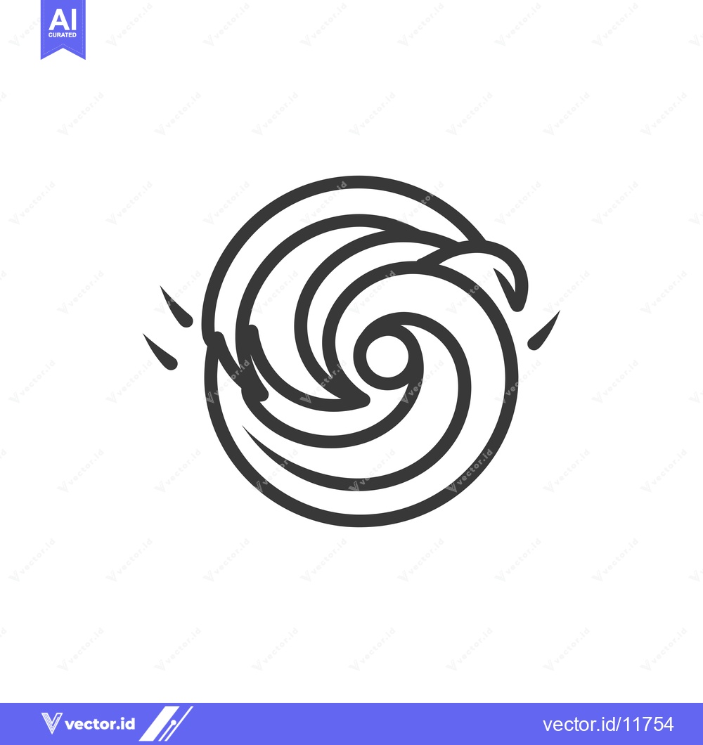 Premium Vector of Abstract Line Art Depiction of a Swirling Wave