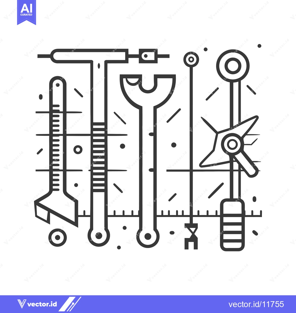 Premium Vector dari Abstract Line Art Depiction of Tools