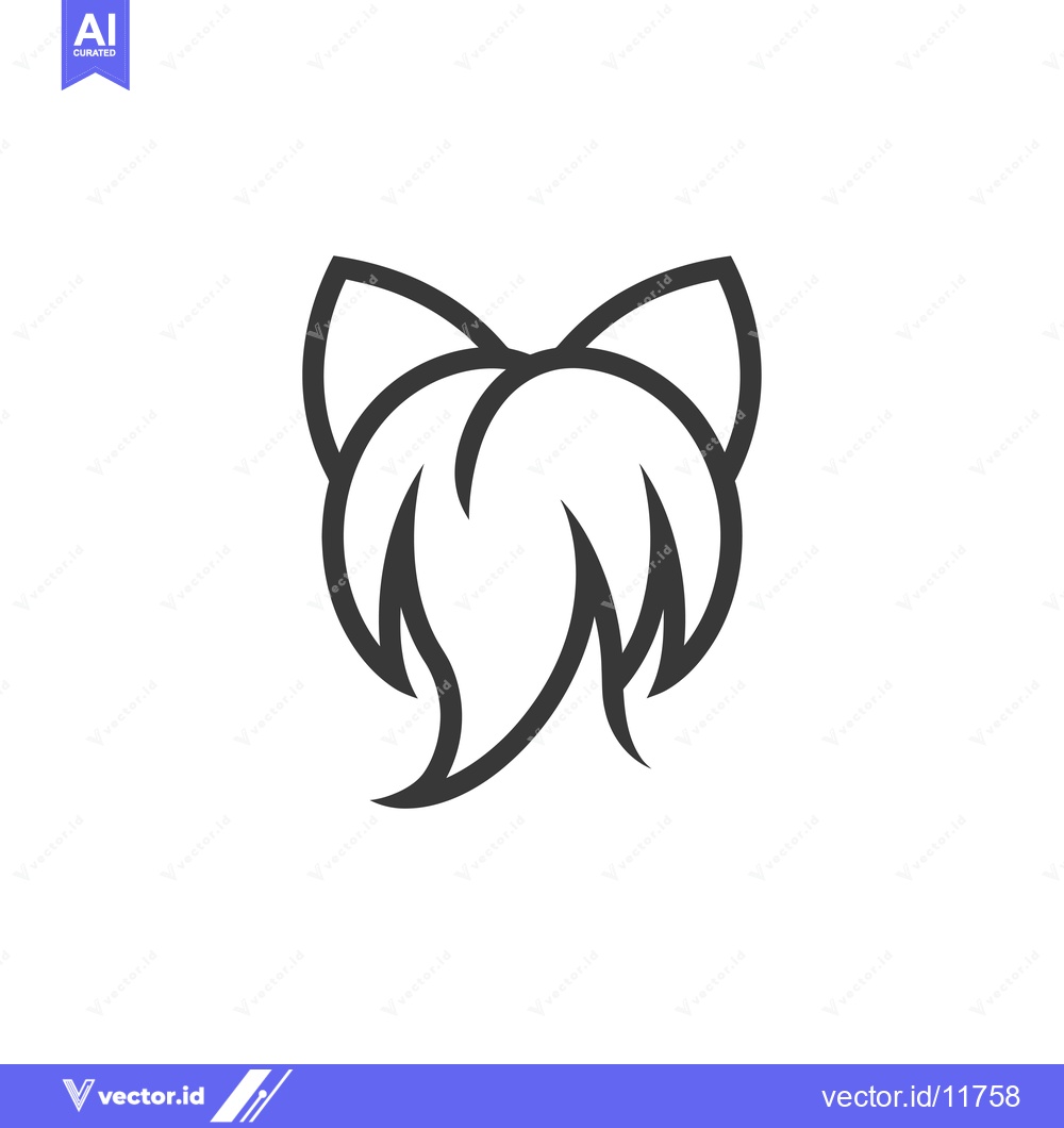 Premium Vector dari Abstract Line Art Design of a Bow or a Head of Hair