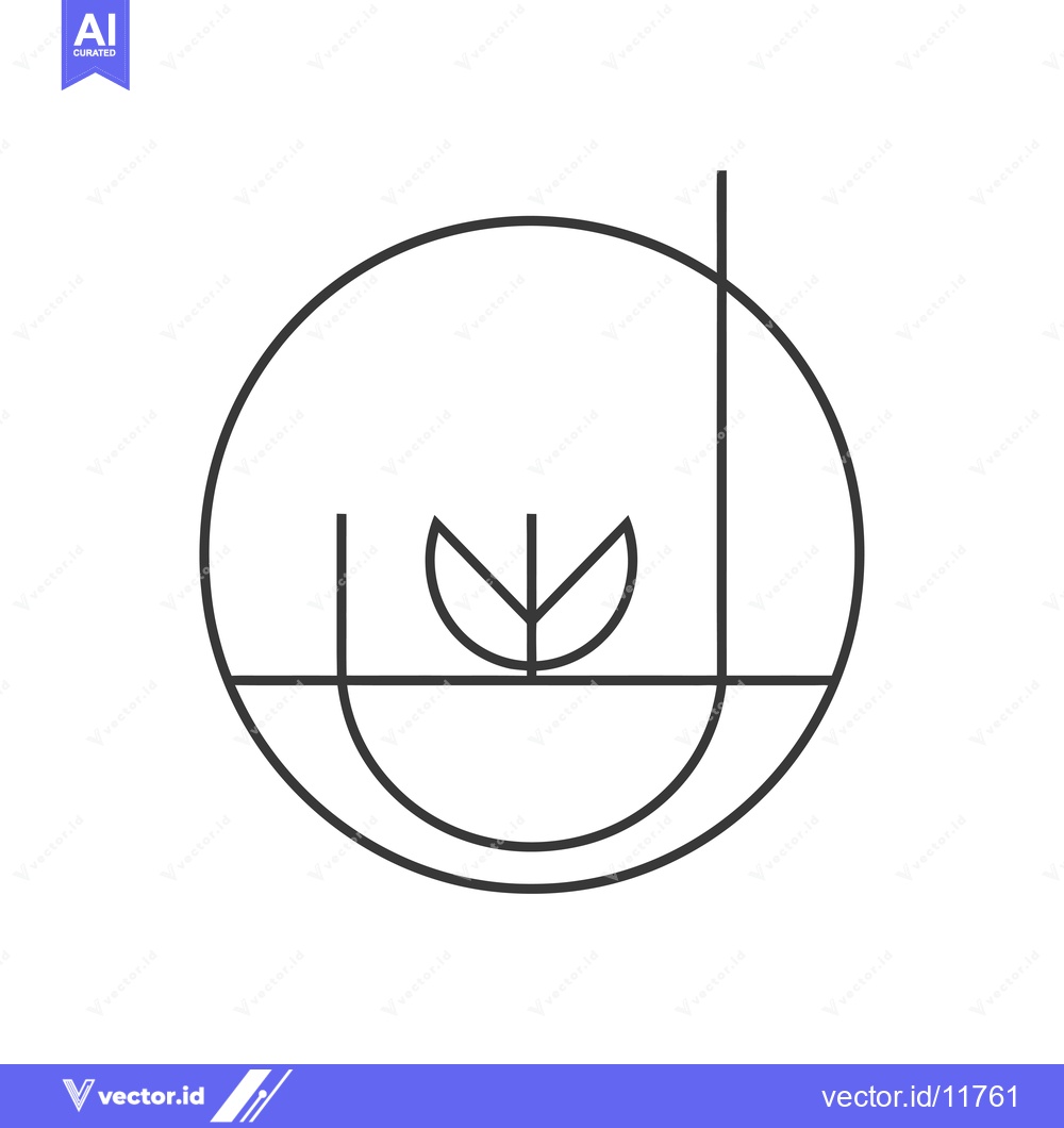 Premium Vector dari Abstract Line Art Design of a Plant in a Pot