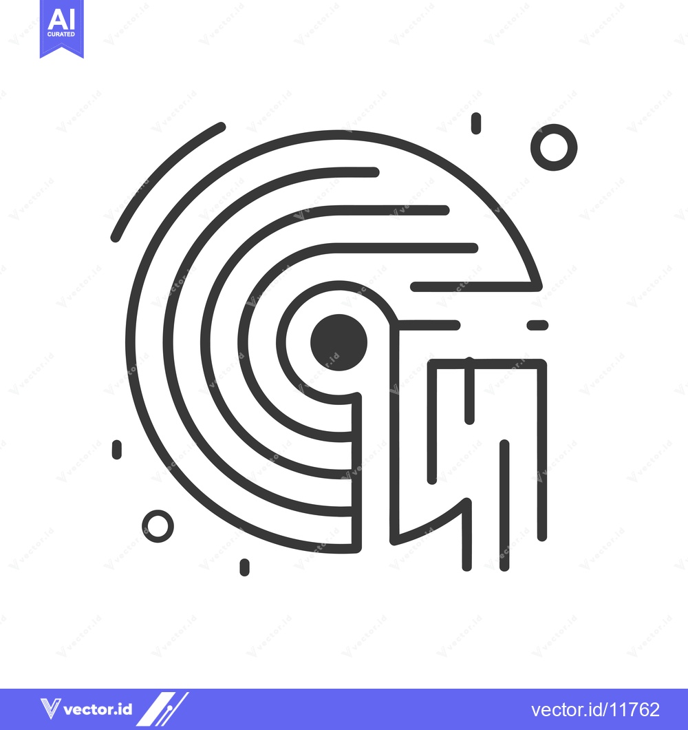 Premium Vector dari Abstract Line Art Design with a Circular Element and a Rectangular Ele