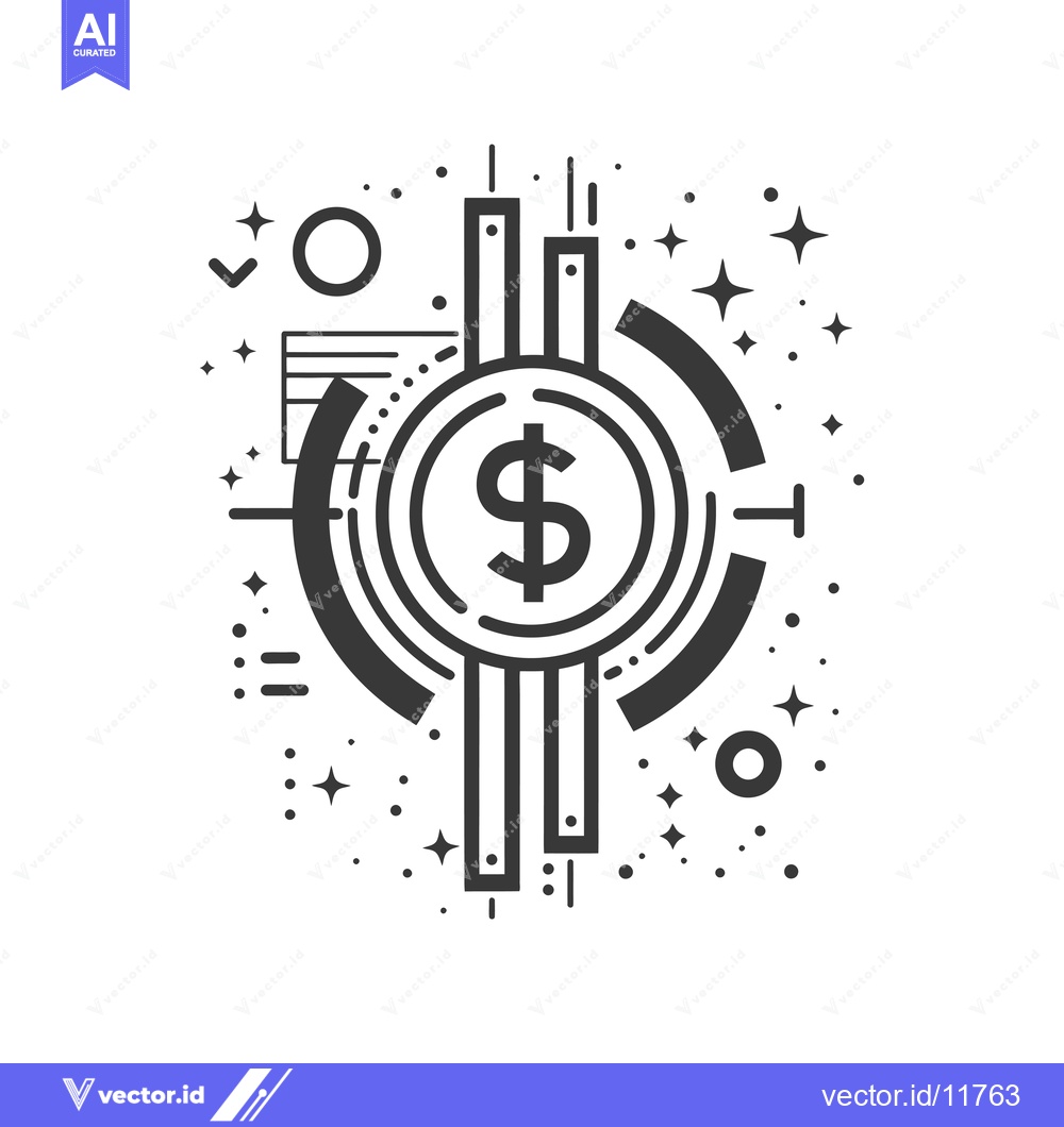 Premium Vector dari Abstract Line Art Design with a Dollar Sign in a Circle