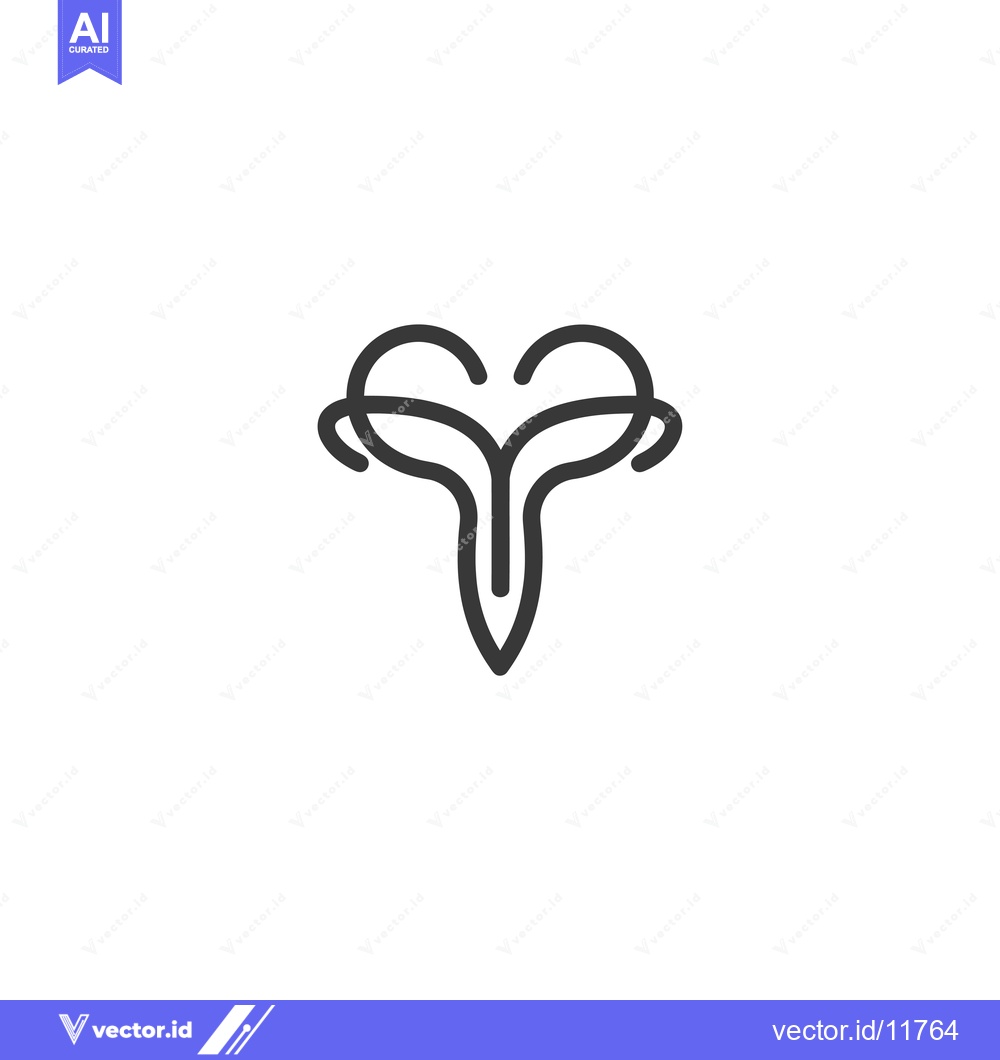 Premium Vector dari Abstract Line Art Design with a Heart Shape and a Pointy Bottom