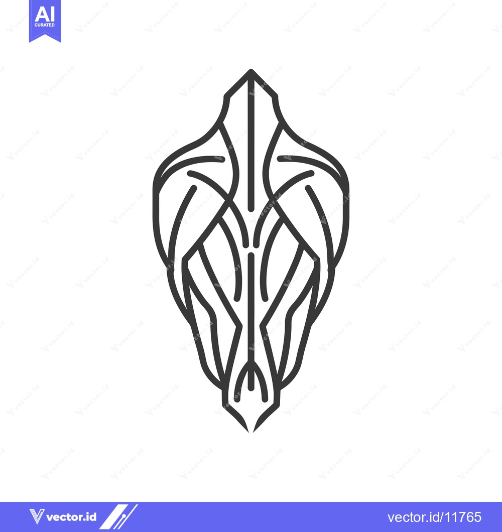 Premium Vector dari Abstract Line Art Design with a Pointed Tip