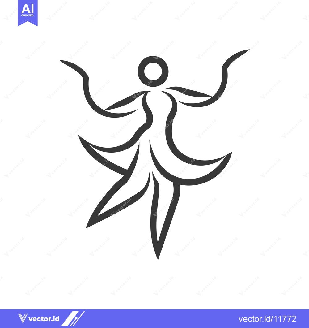 Premium Vector dari Abstract Line Art Drawing of a Human Figure with Spread Arms