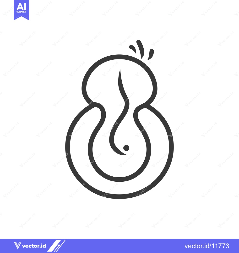 Premium Vector dari Abstract Line Art Drawing of a Rounded Shape