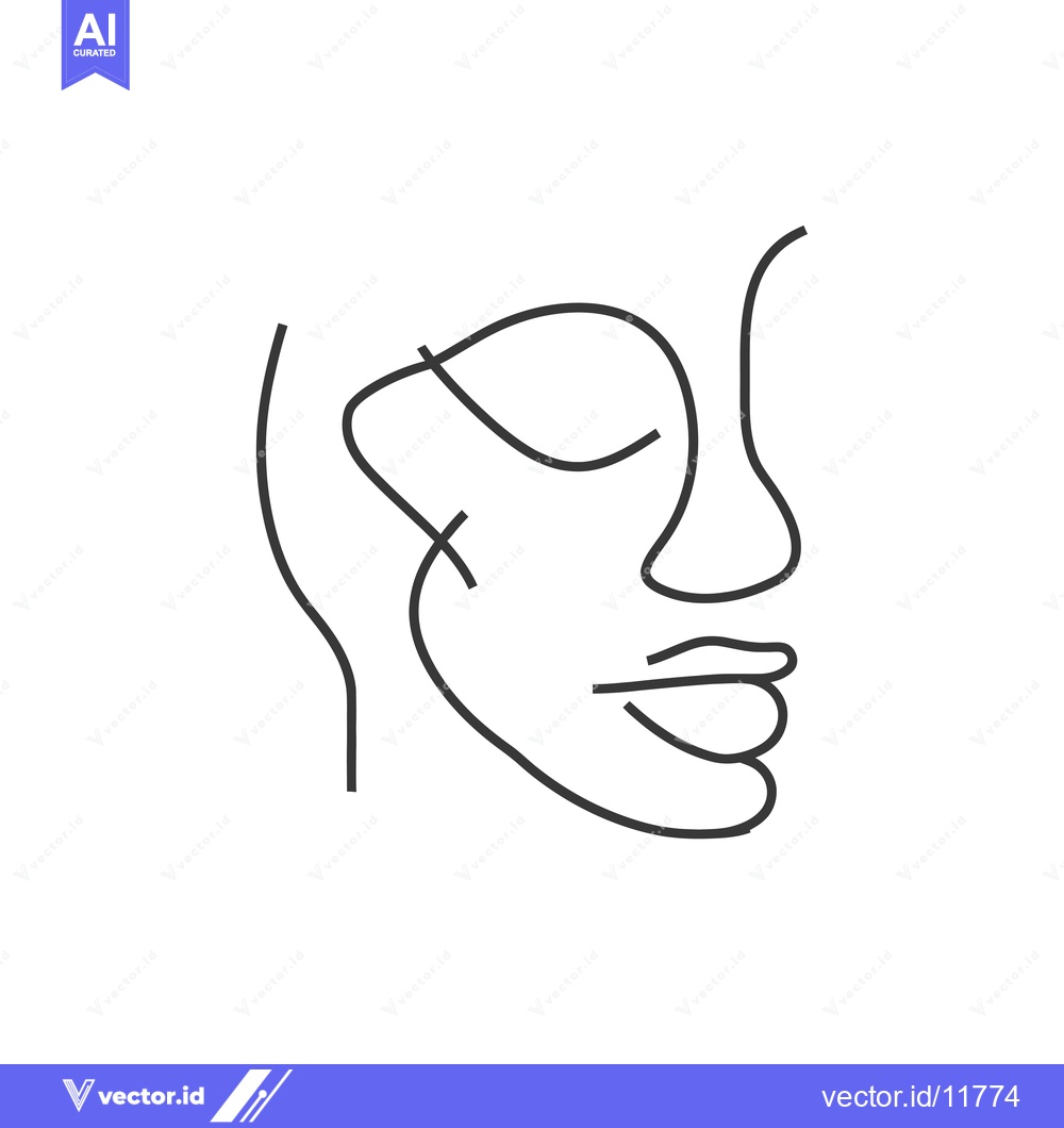 Premium Vector dari Abstract Line Art Drawing of a Woman's Face