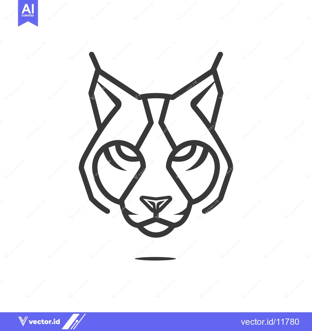 Premium Vector of Abstract Line Art Illustration of a Cat's Face